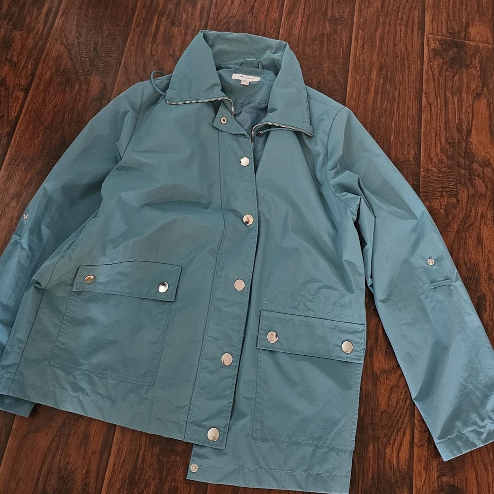 JM Collection Turquoise Jacket - Picture 2 of 4